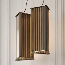VeniceM Numa Pendant Light in Brass Glass